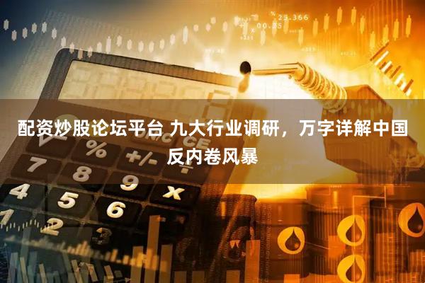 配资炒股论坛平台 九大行业调研，万字详解中国反内卷风暴